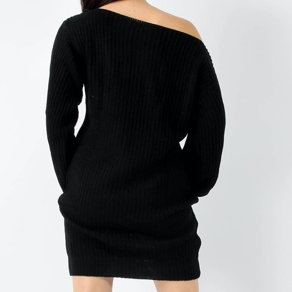 NWT Longline Knit Off the Shoulder Sweater Dress - Picture 4 of 6